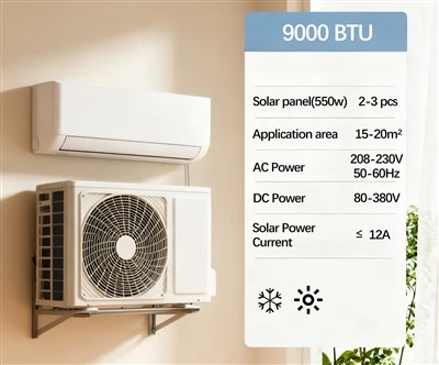 বাড়ির জন্য 9000btu সোলার পাওয়ার এয়ার কন্ডিশনার
